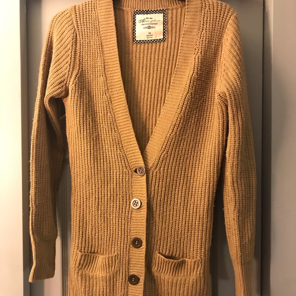 Women’s button up cardigan.